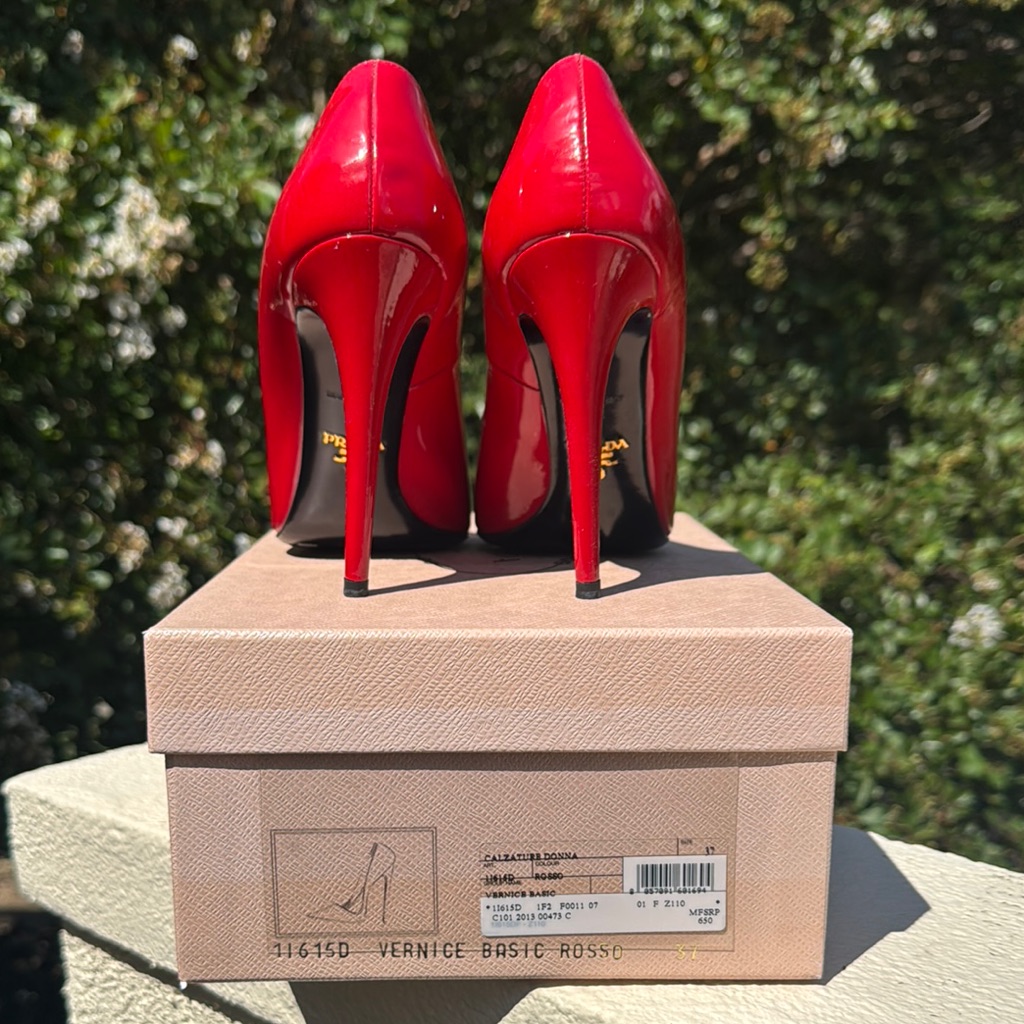 Prada Gorgeous Red Glossy Heels